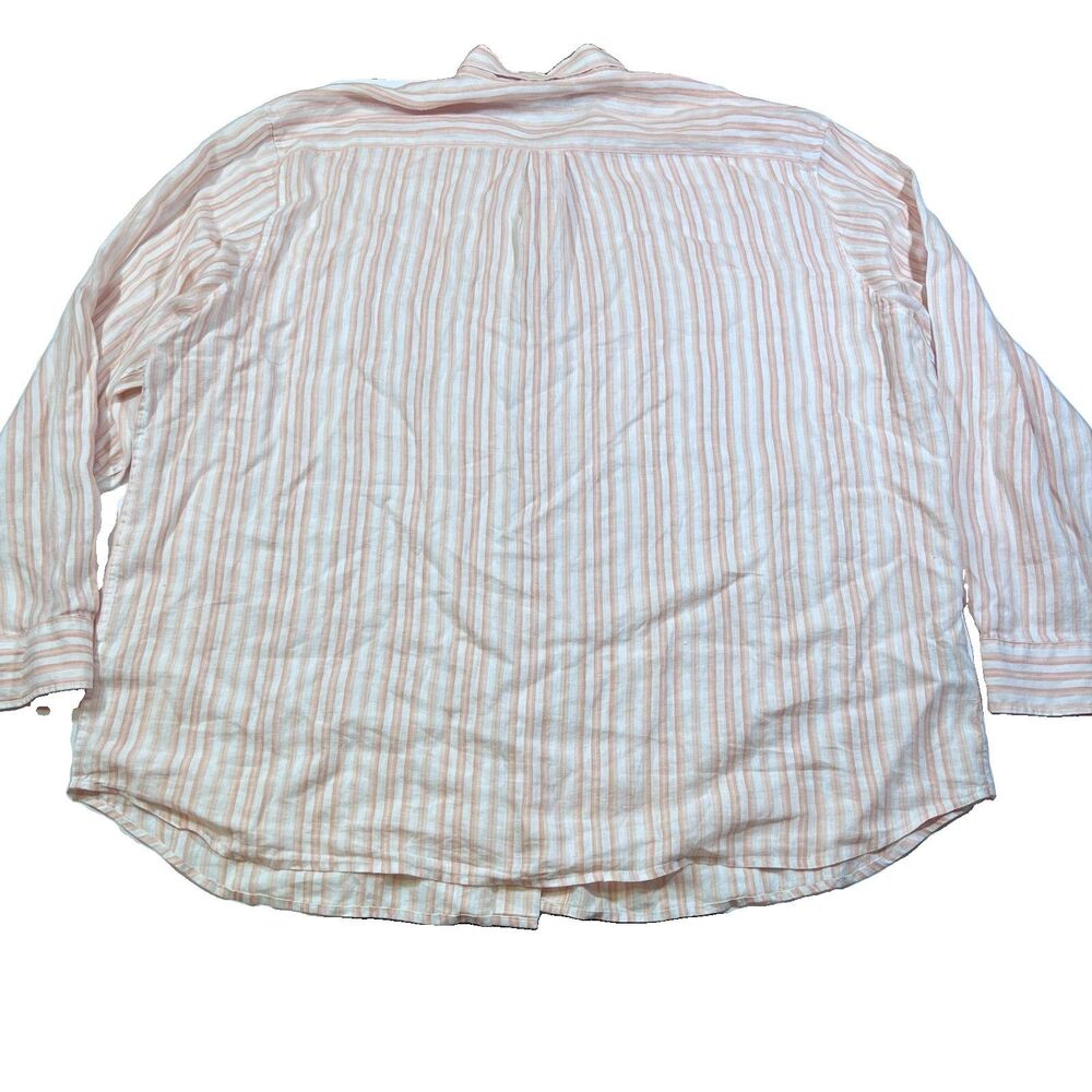 Tommy Bahama 100% Linen Button Front Long Sleeve Vertical Stripe Shirt Men's 4XT - Picture 9 of 11